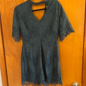 Miami Lace Romper in Navy